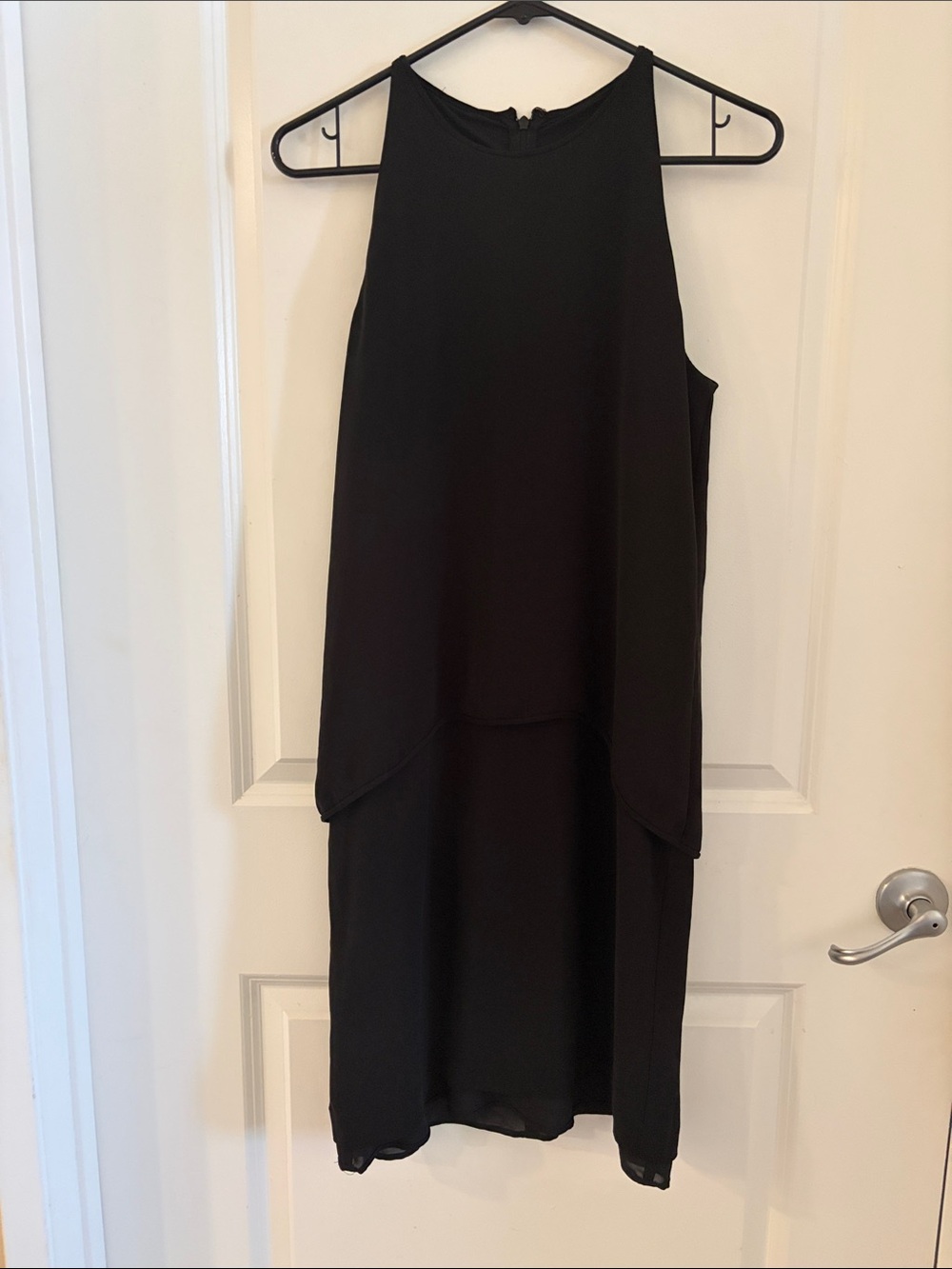 Women's Black Layered Sleeveless Dress